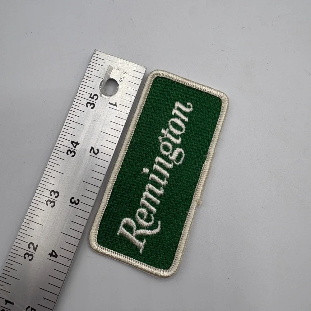 Vintage Remington Arms Embroidered Patch Green White Logo Sew On